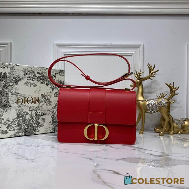 Dior 30 Montaigne Chain Bag In Red M9208 Size 24×17×8cm - 1