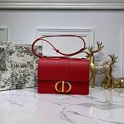 Dior 30 Montaigne Chain Bag In Red M9208 Size 24×17×8cm - 1