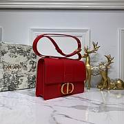 Dior 30 Montaigne Chain Bag In Red M9208 Size 24×17×8cm - 6