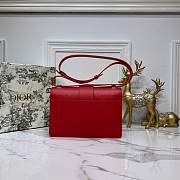 Dior 30 Montaigne Chain Bag In Red M9208 Size 24×17×8cm - 4