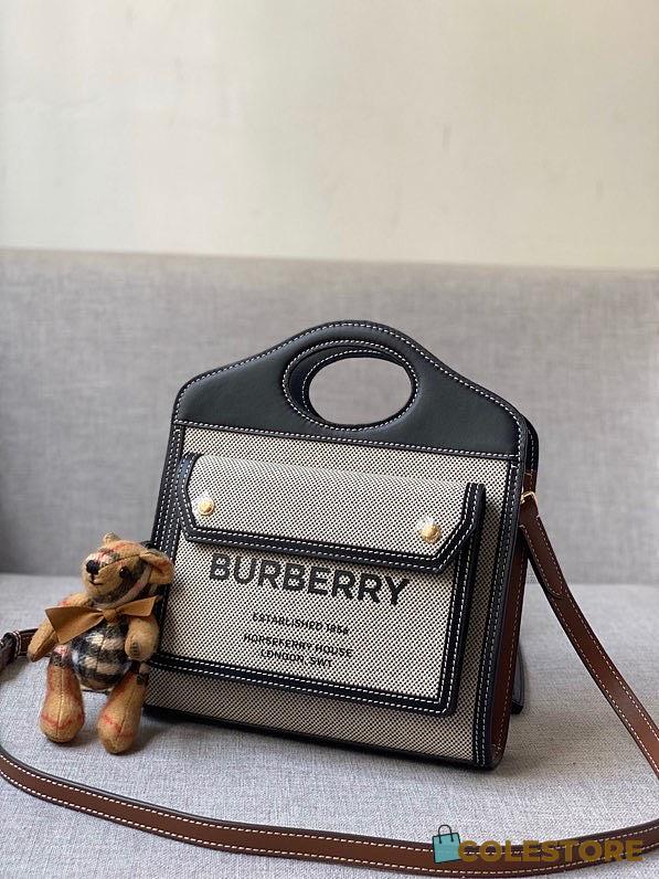 Burberry Mini Twon Tone Pocket Bag 80317 Size 23x7x18cm - 1