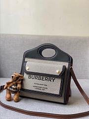 Burberry Mini Twon Tone Pocket Bag 80317 Size 23x7x18cm - 1