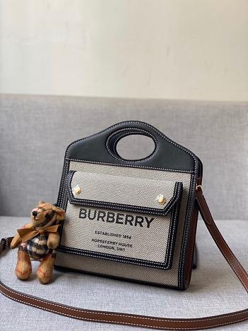 Burberry Mini Twon Tone Pocket Bag 80317 Size 23x7x18cm