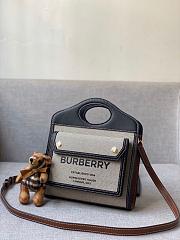 Burberry Mini Twon Tone Pocket Bag 80317 Size 23x7x18cm - 6