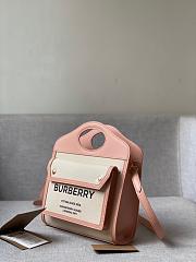 Burberry Mini Twon Tone Pocket Bag In Pink 80317 Size 23x7x18cm - 6
