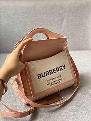 Burberry Mini Twon Tone Pocket Bag In Pink 80317 Size 23x7x18cm - 3