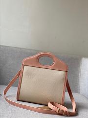Burberry Mini Twon Tone Pocket Bag In Pink 80317 Size 23x7x18cm - 4