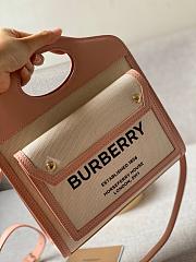 Burberry Mini Twon Tone Pocket Bag In Pink 80317 Size 23x7x18cm - 2