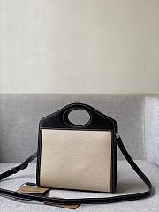 Burberry Mini Twon Tone Pocket Bag In Black 80317 Size 23x7x18cm - 6