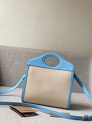Burberry Mini Twon Tone Pocket Bag In Blue 80317 Size 23x7x18cm - 4