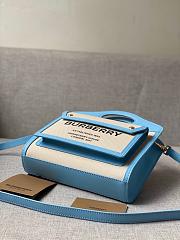 Burberry Mini Twon Tone Pocket Bag In Blue 80317 Size 23x7x18cm - 3