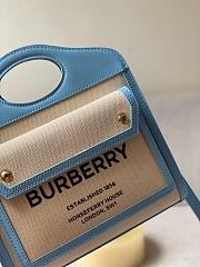 Burberry Mini Twon Tone Pocket Bag In Blue 80317 Size 23x7x18cm - 2