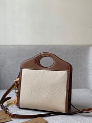 Burberry Mini Twon Tone Pocket Bag In Brown 80317 Size 23x7x18cm - 5