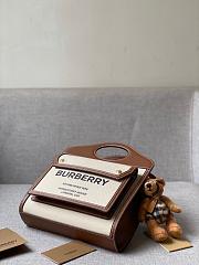 Burberry Mini Twon Tone Pocket Bag In Brown 80317 Size 23x7x18cm - 3