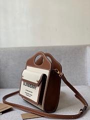 Burberry Mini Twon Tone Pocket Bag In Brown 80317 Size 23x7x18cm - 4