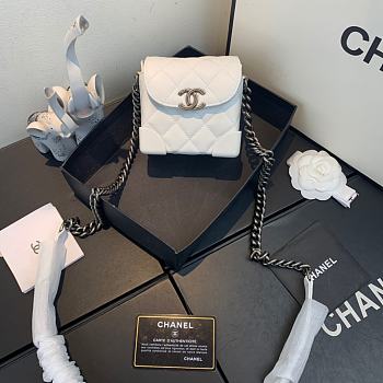 Chanel Mini Case Crossbody Bag in White AS1169 Size 19x12x9cm