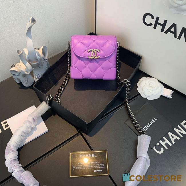 Chanel Mini Case Crossbody Bag in Purple AS1169 Size 19x12x9cm - 1