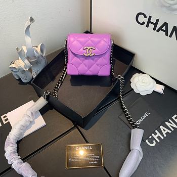 Chanel Mini Case Crossbody Bag in Purple AS1169 Size 19x12x9cm