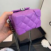 Chanel Mini Case Crossbody Bag in Purple AS1169 Size 19x12x9cm - 6
