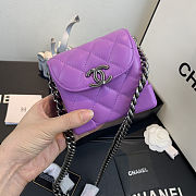 Chanel Mini Case Crossbody Bag in Purple AS1169 Size 19x12x9cm - 2
