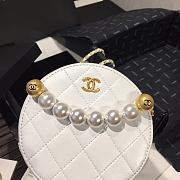 Chanel Pearl Round Clutch Calfskin Quilted Leather AP0999 Size 12x12x4.5cm - 5