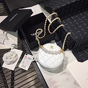 Chanel Pearl Round Clutch Calfskin Quilted Leather AP0999 Size 12x12x4.5cm - 3