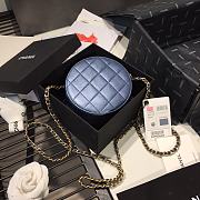 Chanel Pearl Round Clutch In Blue Calfskin Quilted Leather AP0999 Size 12x12x4.5cm - 2