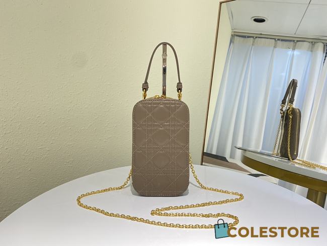 Lady Dior Phone Holder Cannage Lambskin S0872  - 1