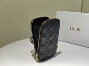 Lady Dior Phone Holder Cannage Lambskin In Black S0872  - 5