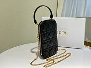 Lady Dior Phone Holder Cannage Lambskin In Black S0872  - 2