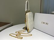 Lady Diaor Phone Holder Cannage Lambskin In White S0872 Size 18x10.5x2.5cm - 4