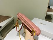 Lady Dior Phone Holder Cannage Lambskin In Pink S0872 Size 18x10.5x2.5cm - 5