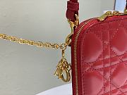 Lady Dior Phone Holder Cannage Lambskin In Red S0872 Size 18x10.5x2.5cm - 3