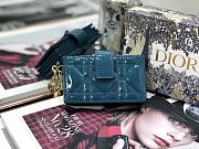 Lady Dior 5 Gusset Card Holder Black Patent Cannage Calfskin S0074 Size 10.5x 6x3 cm - 1