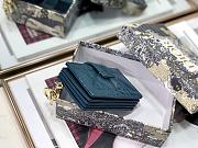 Lady Dior 5 Gusset Card Holder Black Patent Cannage Calfskin S0074 Size 10.5x 6x3 cm - 2