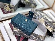Lady Dior 5 Gusset Card Holder Black Patent Cannage Calfskin S0074 Size 10.5x 6x3 cm - 3