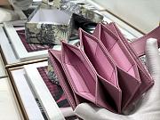 Lady Dior 5 Gusset Card Holder Pink Patent Cannage Calfskin S0074 Size 10.5x 6x3 cm - 6