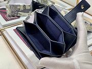 Lady Dior 5 Gusset Card Holder Blue Patent Cannage Calfskin S0074 Size 10.5x 6x3 cm - 2