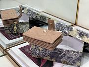 Lady Dior 5 Gusset Card Holder Beige Patent Cannage Calfskin S0074 Size 10.5x 6x3 cm - 2