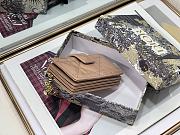 Lady Dior 5 Gusset Card Holder Beige Patent Cannage Calfskin S0074 Size 10.5x 6x3 cm - 4