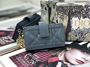 Lady Dior 5 Gusset Card Holder Blue Sky Patent Cannage Calfskin S0074 Size 10.5x 6x3 cm - 1