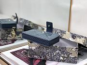 Lady Dior 5 Gusset Card Holder Blue Sky Patent Cannage Calfskin S0074 Size 10.5x 6x3 cm - 6