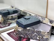 Lady Dior 5 Gusset Card Holder Blue Sky Patent Cannage Calfskin S0074 Size 10.5x 6x3 cm - 5