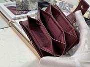 Lady Dior 5 Gusset Card Holder Wine Sky Patent Cannage Calfskin S0074 Size 10.5x6x3 cm - 4