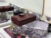 Lady Dior 5 Gusset Card Holder Wine Sky Patent Cannage Calfskin S0074 Size 10.5x6x3 cm - 5