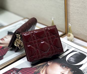 Mini Dior Lady Small Wallet Patent S0178 Size 11x8.5x3 cm