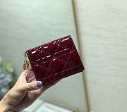 Mini Dior Lady Small Wallet Patent S0178 Size 11x8.5x3 cm - 6