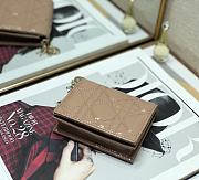Mini Dior Lady Small Wallet Beige Patent S0178 Size 11x8.5x3 cm - 3