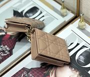 Mini Dior Lady Small Wallet Beige Patent S0178 Size 11x8.5x3 cm - 5