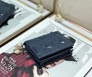 Mini Dior Lady Small Wallet Blue Patent S0178 Size 11x8.5x3 cm - 3